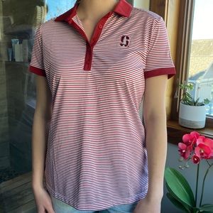 Stanford University Red & White Striped Nike Polo